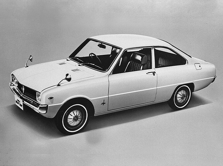 Mazda R100 Coupe seen from elevated angle