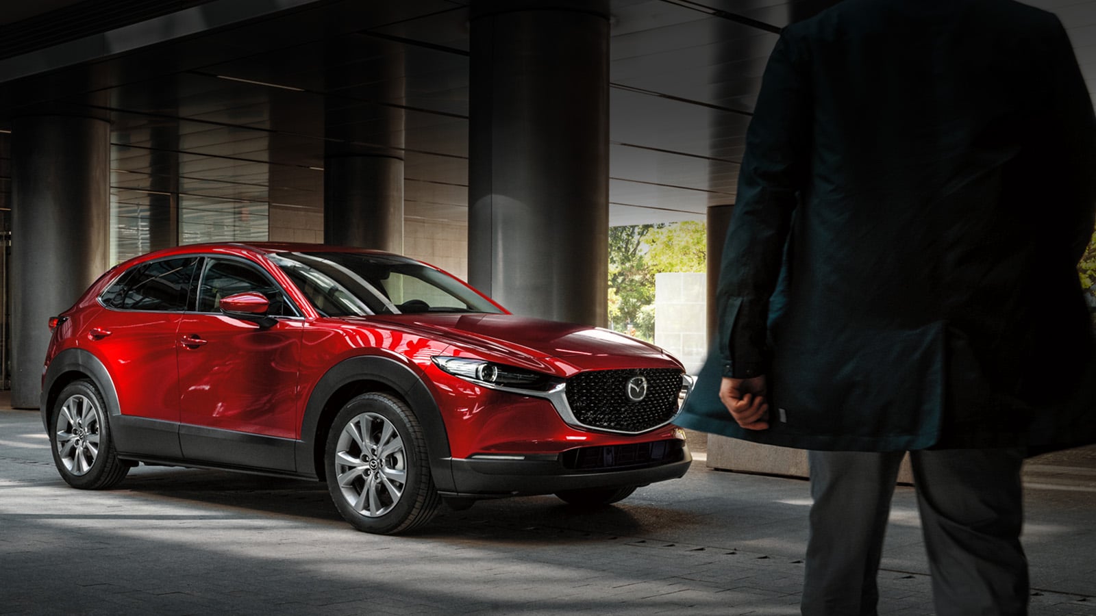 2023 CX-5 in Soul Red on wintery country road