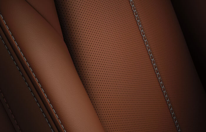 Close-up of Terracotta Nappa Leather seat.