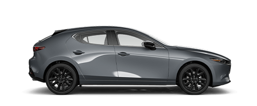 Une Mazda3 Sport gris polymétal métallisé de profil.