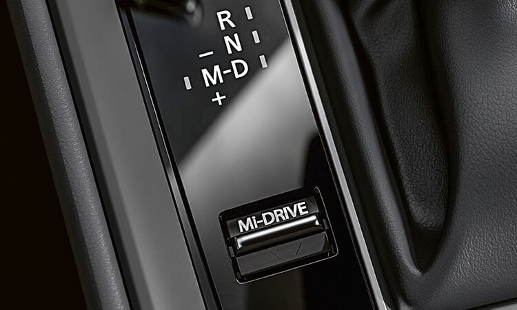 Close up of Mi-Drive toggle on CX-50 centre console. 